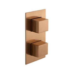 Vado Tablet Notion Vertical Concealed 2 Outlet Thermostatic Valve, Brushed Bronze