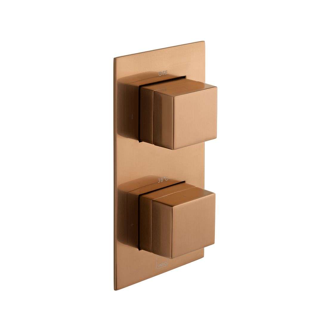 Vado Tablet Notion Vertical Concealed 2 Outlet Thermostatic Valve, Brushed Bronze