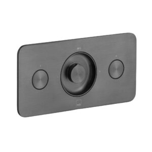 Vado Zone 2 Outlet Horizontal Concealed Thermostatic Valve, Brushed Black