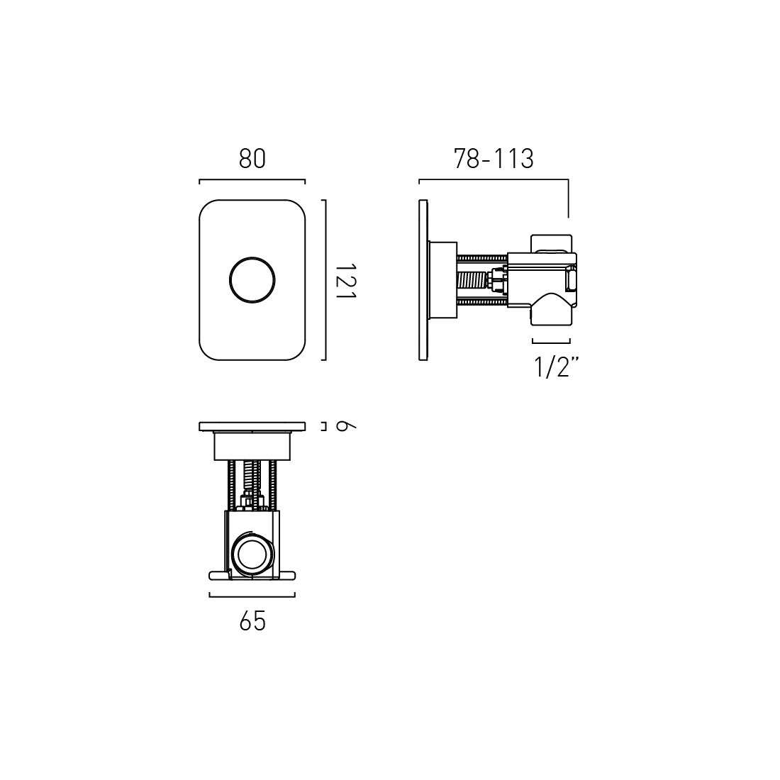 Vado Zone Vertical Concealed Stop Valve, Brushed Bronze - Image 2