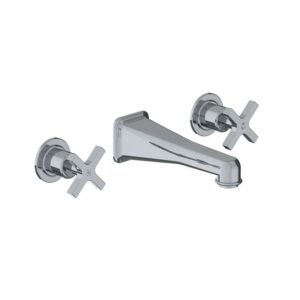 Lefroy Brooks Janey Mac Wall Mounted Basin Mixer With Cross Handles - Chrome