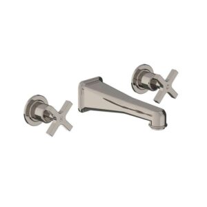 Lefroy Brooks Janey Mac Wall Mounted Basin Mixer With Cross Handles - Silver Nickel