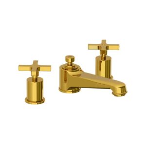 Lefroy Brooks Janey Mac Basin Mixer With Cross Handles - Antique Gold