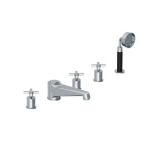 Lefroy Brooks Janey Mac Bath Shower Mixer With Cross Handles - Chrome