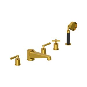 Lefroy Brooks Janey Mac Bath Shower Mixer With Levers - Antique Gold
