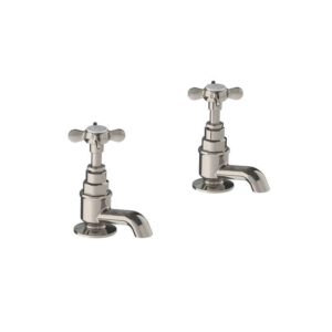 Lefroy Brooks Classic Cloakroom Basin Pillar Taps - Silver Nickel