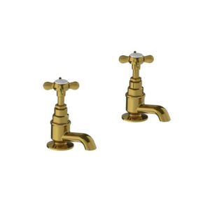 Lefroy Brooks Classic Cloakroom Basin Pillar Taps - Polished Brass
