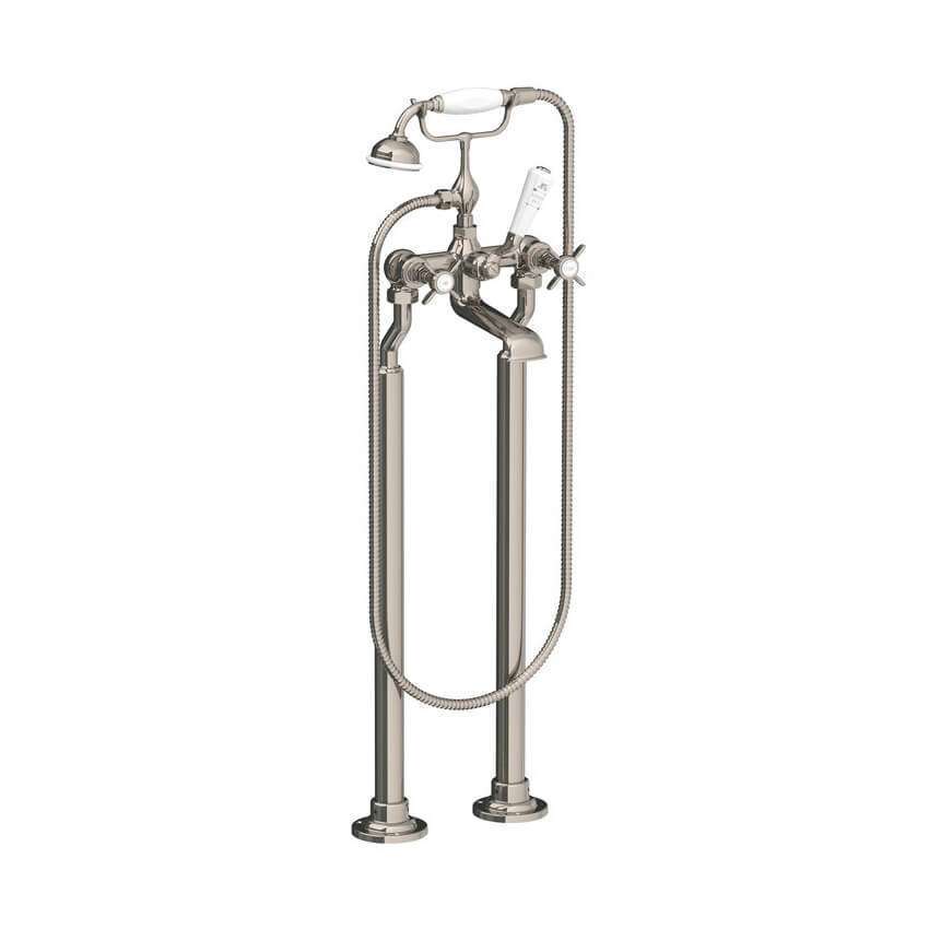 Lefroy Brooks Classic Bath Shower Mixer With Standpipes - Silver Nickel