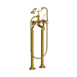 Lefroy Brooks Classic Bath Shower Mixer With Standpipes - Polished Brass