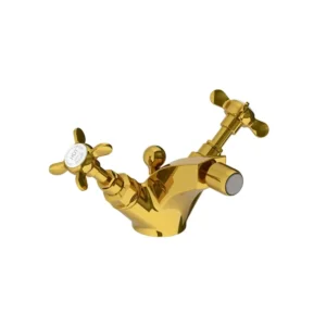 Lefroy Brooks Classic Mono Bidet Mixer With Pop Up Waste - Antique Gold