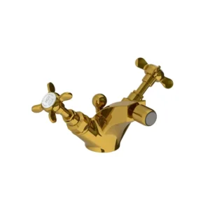 Lefroy Brooks Classic Mono Bidet Mixer With Pop Up Waste - Polished Brass