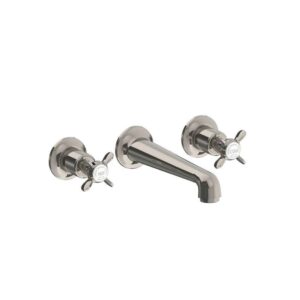 Lefroy Brooks Classic Basin Wall Mounted Basin Mixer - Silver Nickel