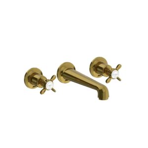 Lefroy Brooks Classic Basin Wall Mounted Basin Mixer - Polished Brass