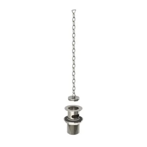 Lefroy Brooks Basin Waste Kit With Brass Plug & Oval Chain - Silver Nickel