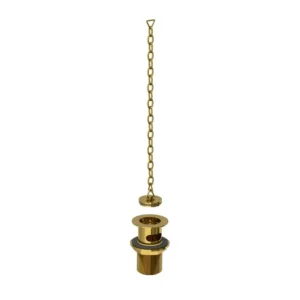 Lefroy Brooks Basin Waste Kit With Brass Plug & Oval Chain - Polished Brass
