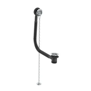 Lefroy Brooks Bath Waste Kit With Stowaway Brass Plug & Oval Chain - Chrome
