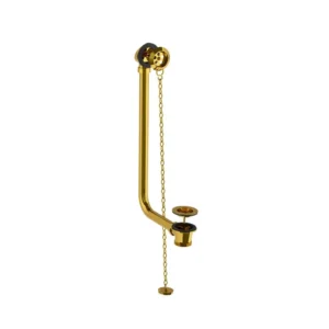 Lefroy Brooks Exposed Bath Waste With Brass Overflow Pipe - Antique Gold