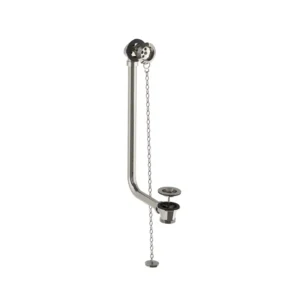 Lefroy Brooks Exposed Bath Waste With Brass Overflow Pipe - Silver Nickel