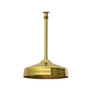 Lefroy Brooks Classic 12" Ceiling Shower Head Pack - Antique Gold