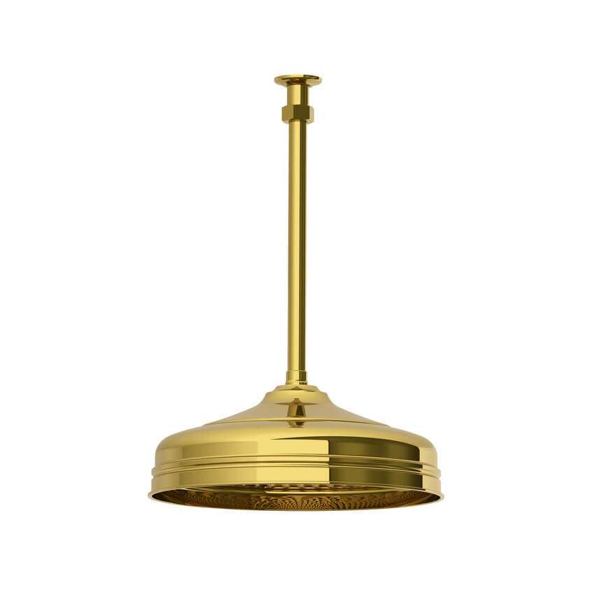 Lefroy Brooks Classic 12" Ceiling Shower Head Pack - Antique Gold