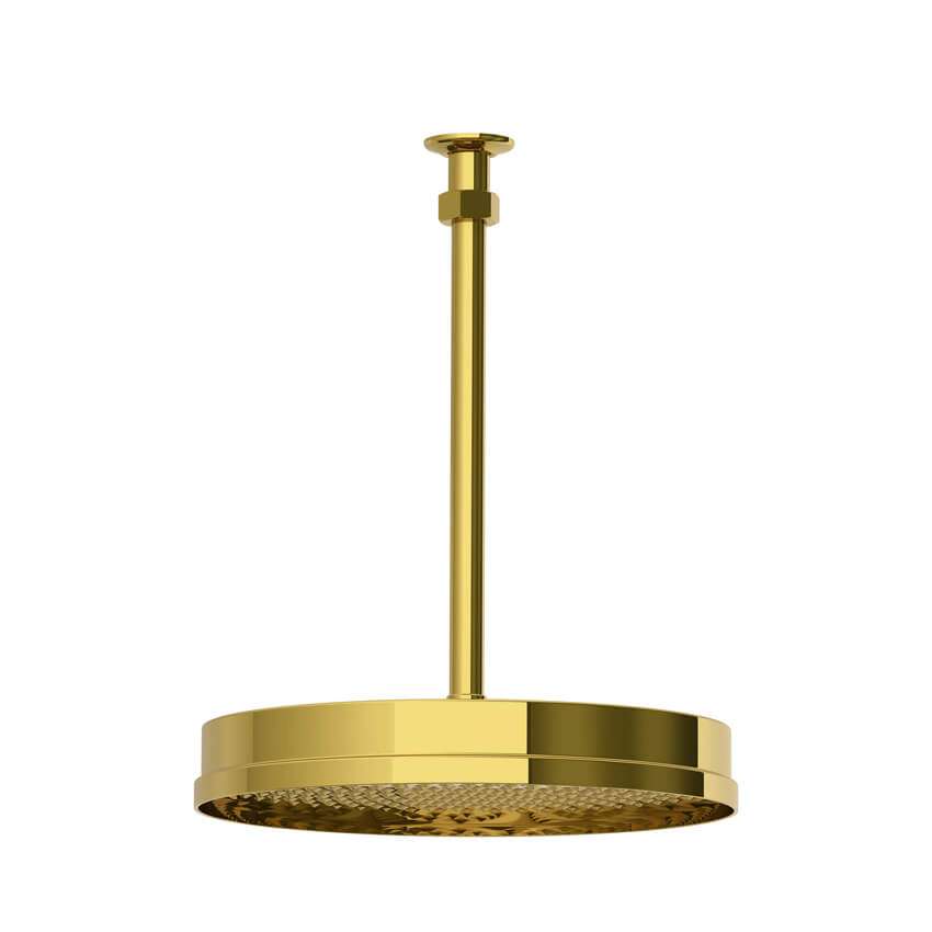 Lefroy Brooks Ten Ten 12" Ceiling Shower Head Pack - Antique Gold