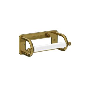 Lefroy Brooks Classic Paper Holder With Ceramic Bar - Polished Brass