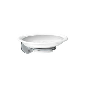 Lefroy Brooks Edwardian China Soap Dish - Chrome