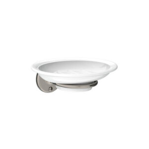 Lefroy Brooks Edwardian China Soap Dish - Silver Nickel