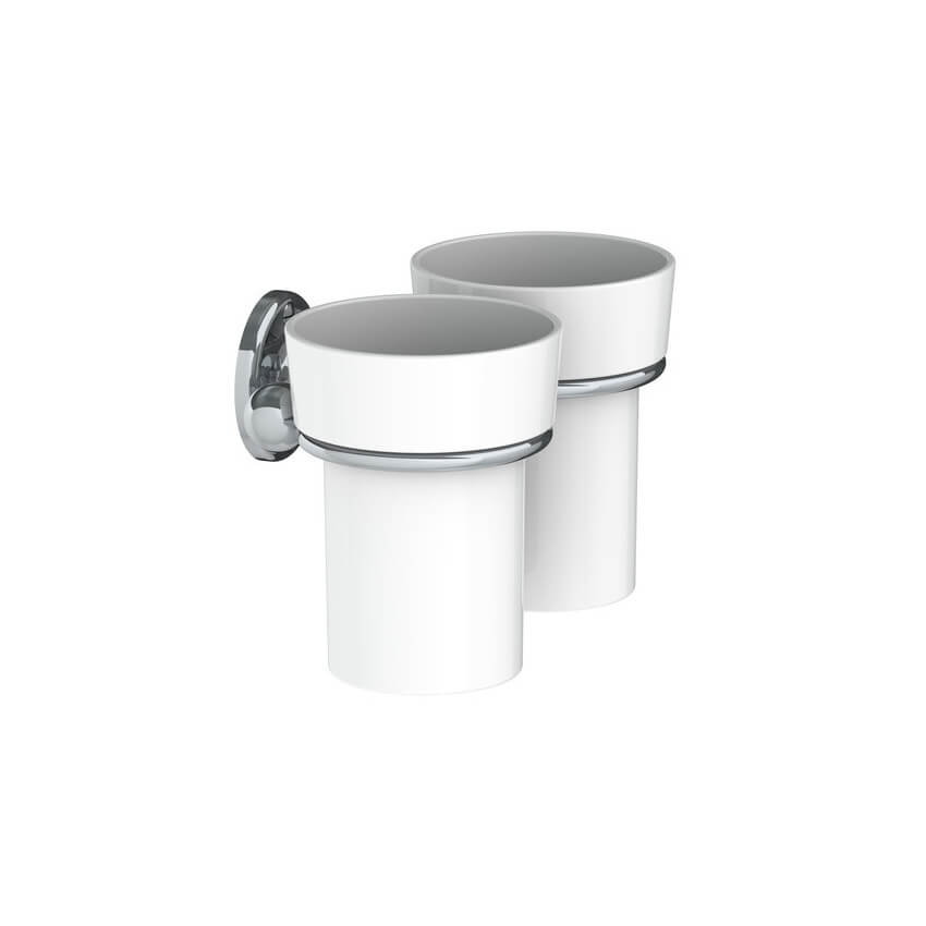 Lefroy Brooks Edwardian Double Tumbler Holder - Chrome