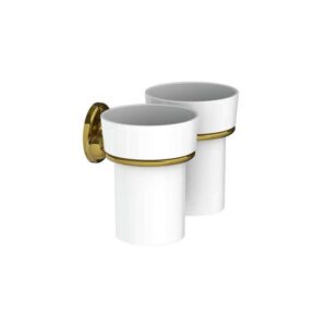 Lefroy Brooks Edwardian Double Tumbler Holder - Polished Brass