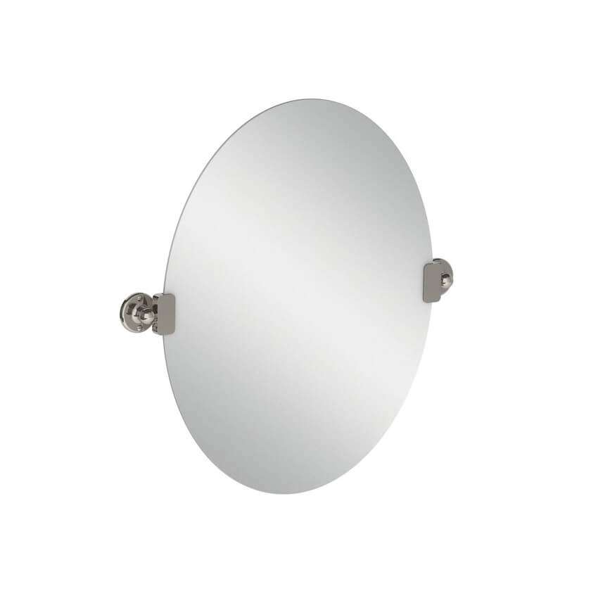 Lefroy Brooks Classic Oval Tilting Mirror - Silver Nickel