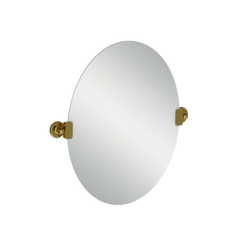 Lefroy Brooks Classic Oval Tilting Mirror - Polished Brass