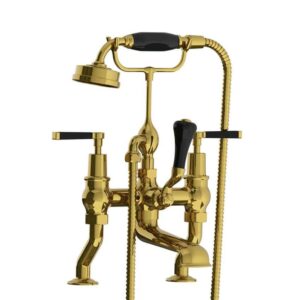 Lefroy Brooks Mackintosh Bath Shower Mixer With Levers - Antique Gold