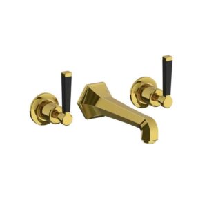 Lefroy Brooks Mackintosh Wall Mounted Basin Mixer With Levers - Antique Gold