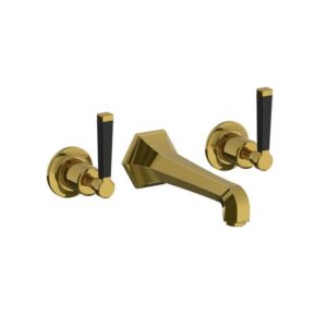 Lefroy Brooks Mackintosh Wall Mounted Basin Mixer With Levers - Polished Brass