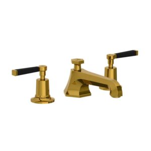 Lefroy Brooks Mackintosh Basin Mixer With Black Levers - Polished Brass