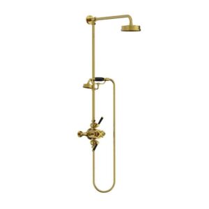 Lefroy Brooks Mackintosh Dual Thermostatic Valve With Riser - Antique Gold