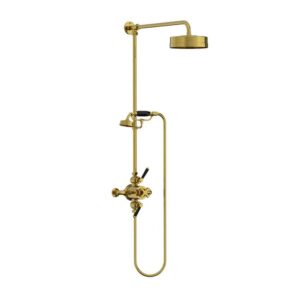 Lefroy Brooks Mackintosh Dual Thermostatic Valve With Riser - Antique Gold