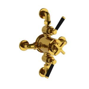 Lefroy Brooks Mackintosh Dual Thermostatic Valve With Top/Bottom Return - Antique Gold