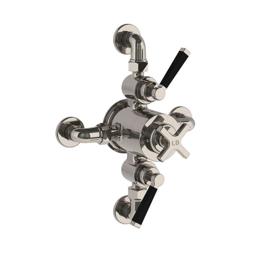 Lefroy Brooks Mackintosh Dual Thermostatic Valve With Top/Bottom Return - Silver Nickel