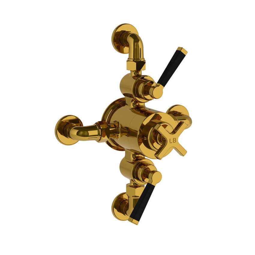 Lefroy Brooks Mackintosh Dual Thermostatic Valve With Top/Bottom Return - Polished Brass