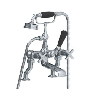 Lefroy Brooks Mackintosh Bath Shower Mixer With Cross Handles - Chrome