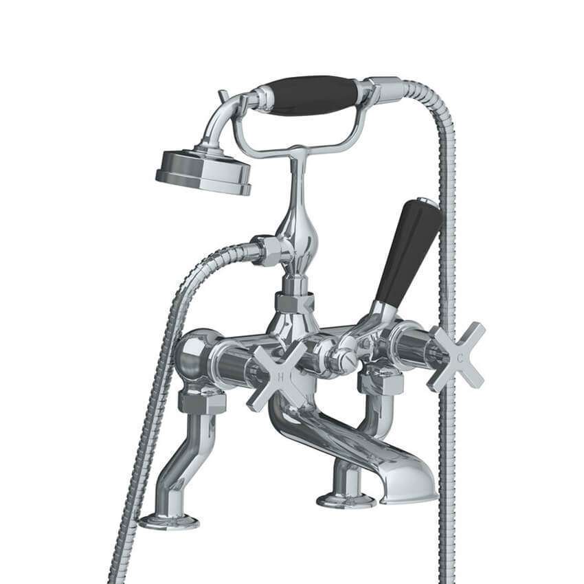 Lefroy Brooks Mackintosh Bath Shower Mixer With Cross Handles - Chrome