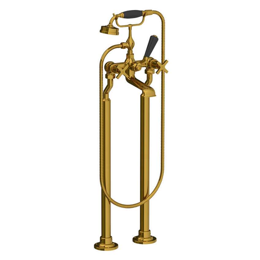 Lefroy Brooks Mackintosh Bath Shower Mixer With Standpipes - Polished Brass