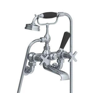 Lefroy Brooks Mackintosh Bath Shower Mixer With Cross Handles - Chrome