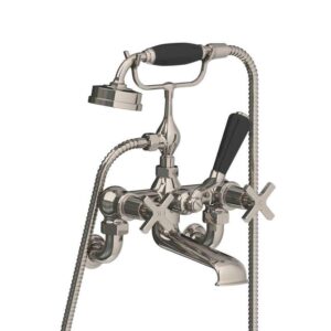 Lefroy Brooks Mackintosh Bath Shower Mixer With Cross Handles - Silver Nickel