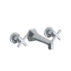 Lefroy Brooks Mackintosh Wall Mounted Basin Mixer With Cross Handles - Chrome
