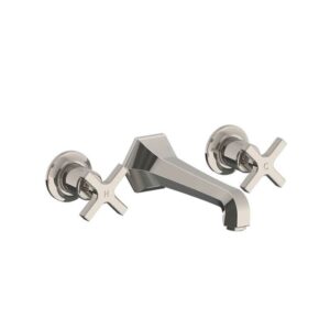 Lefroy Brooks Mackintosh Wall Mounted Basin Mixer With Cross Handles - Silver Nickel