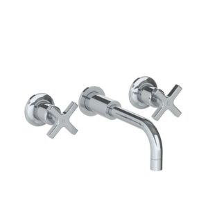 Lefroy Brooks Zu Wall Mounted Basin Mixer With Mackintosh Cross Handles - Chrome
