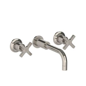 Lefroy Brooks Zu Wall Mounted Basin Mixer With Mackintosh Cross Handles - Silver Nickel